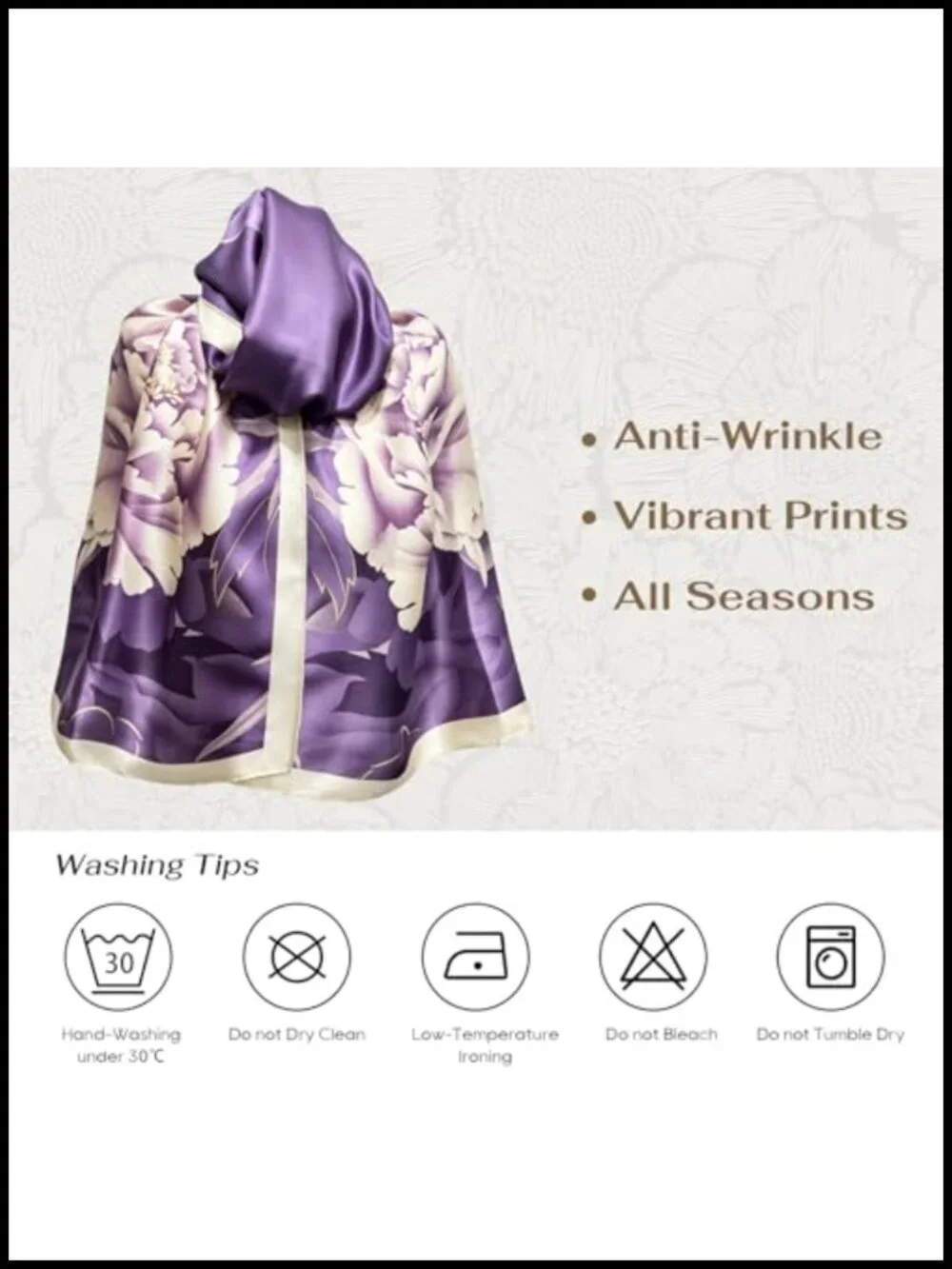 Large Satin Scarf for Women, 70x35 Inch Silk Like Shawl Wrap Lightweight Summer